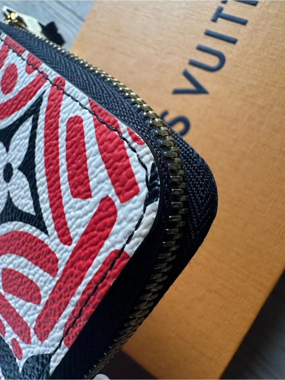Louis Vuitton Limited Edition LV Crafty Zippy Wallet Monogram Giant Creme Rouge